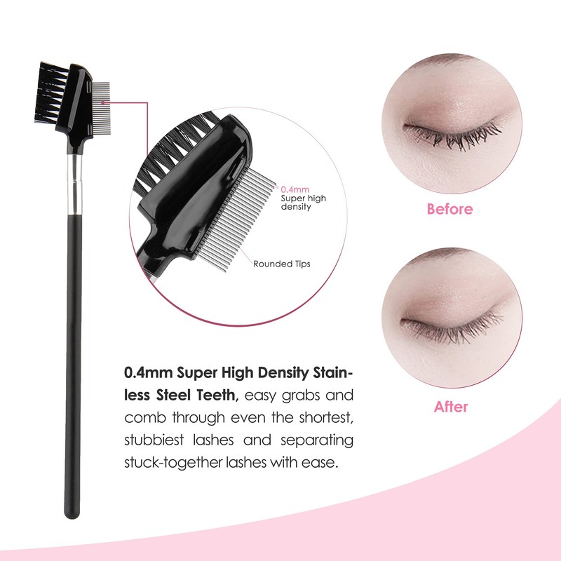 Beauty7 Eyelash Brush Eyebrow Brush Spoolie Brush Eyelash Resuable Dual