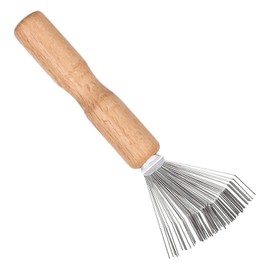 1 Piece Brush Cleaner Comb Cleaning Brush Tool with Wooden Handle for All Brush Sizes, Hair Brush Cleaner for Removing Hair from Hair Brushes and Combs, Comb Cleaner Cleaning Brushes