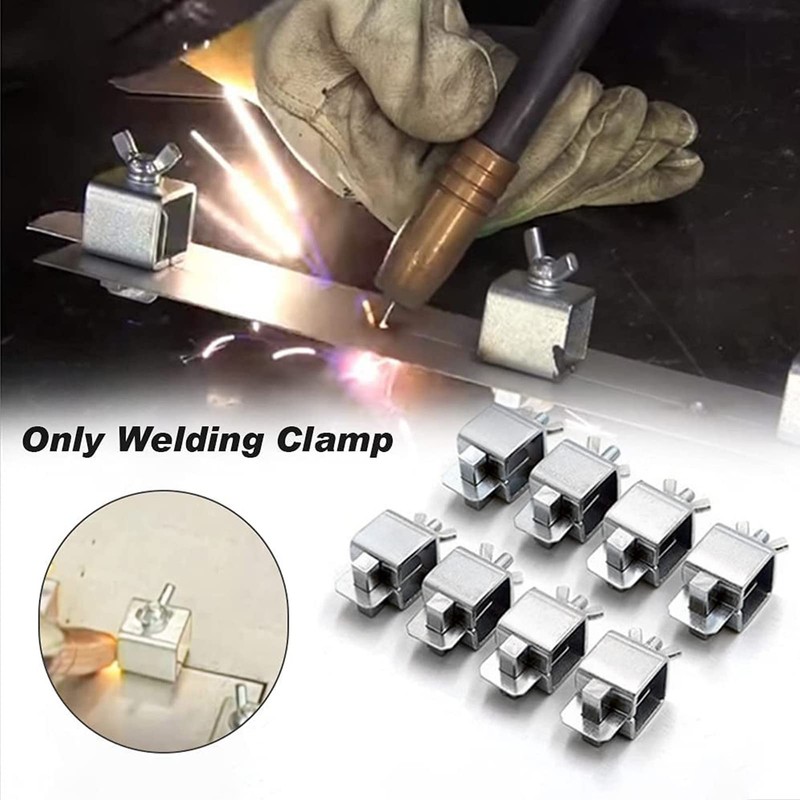 8Pcs Silver Butt Welding Clamp Aluminum Auto Panel Welding Clamp