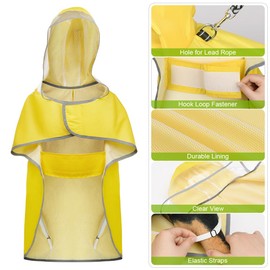 Adiwo Yellow Dog Raincoat, Waterproof Dog Poncho with Storage Pockets, Reflective Strip Dog Rain Jacket, Adjustable Pet Raincoat, Clear Hooded Double Layer Dog Raincoat For Small Medium Large Dog XXL