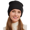 Womens Satin Lined Beanie Wool Knit Cuffed Warm Winter Hats
