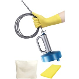 Omahit Pipe Cleaner, Wire, Drainage, Groove, Gloves, Storage Bag, Sponge, Instruction Manual Included, Can Be Used at Home, 16.4 ft (5 m)