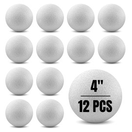 Hygloss Products Foam Balls - Craft Foam (XPS) for Projects, Arts, & Crafts, 4-Inch, White, 12 Pieces