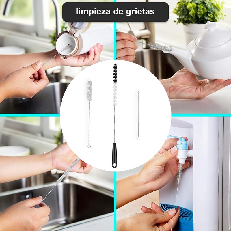 RENDIN 8 Piezas Cepillo para Lavar Popotes,para La Limpieza de