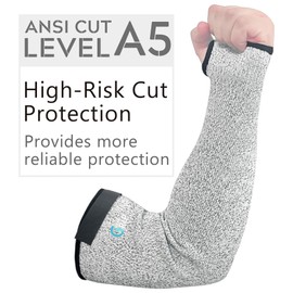 Xuper Grip Cut Resistant Arm Sleeves A5 Protectors Gardening Welding Guards for Biting Pet Grooming,1 Pair (Blue, 17.7'')