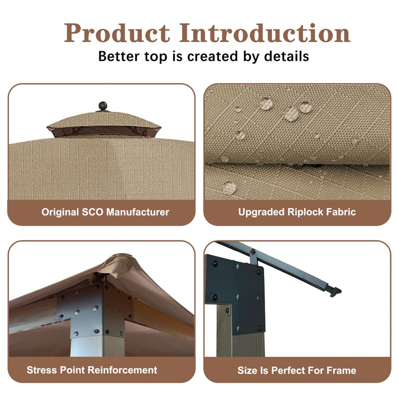SCOCANOPY Replacement Cover Fit for Rona 10X12 Ft Eagle Brooke