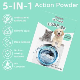 ZYiJinWanYiC Pet Hair Dissolver for Washing Machine, Pet Hair Remover for Laundry, 99.6% Dissolution Rate, Cat & Dog Hair Remover, 14.3 Oz, 405g, HE/Top/Front-Load Compatible, Deep-Cleaned, Hair-Free