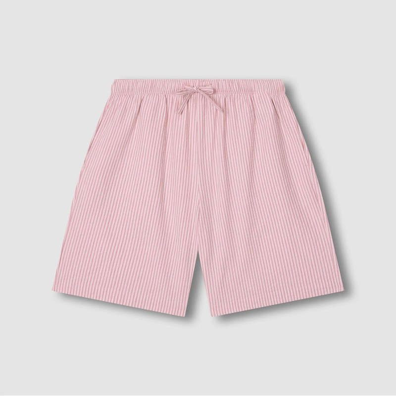 JAJU [JAJU] Women's Seersucker 5-Part Pajama Set_Dark Pink