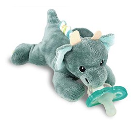 RaZbaby RaZbuddy JollyPop Soporte para chupete con chupete extraíble – 0 m + – libre de BPA (DRAGON)