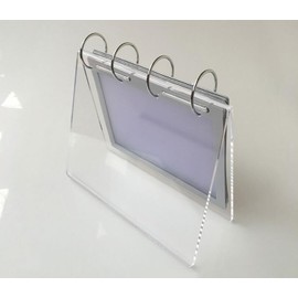 4x6 Flip Clear Slant Back Acrylic Sign Holder,V Type Desktop Double Sided Display Holder Horizontal Stand Menu Holders,PVC Photo Clip Display 7 Pockets-14 Sides Desk Calendar Album
