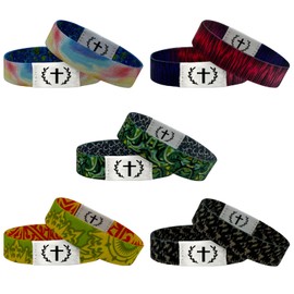 RSKDJSXL 5 Pack Daily Bible Verse Bracelets, Colorful Inspirational Bracelet Bible Christian Wristbands Jesus Jewelry Gifts Faith Reminder for Women Men