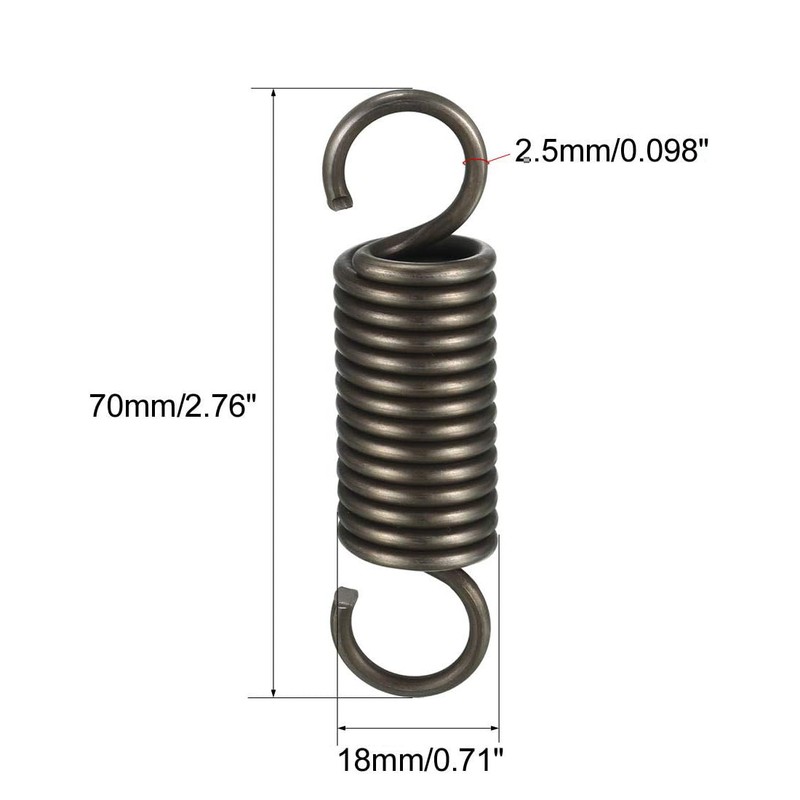 TOP-VIGOR 1Pcs Extension Compressed Spring, 2.5mm Wire Dia, 18mm OD,