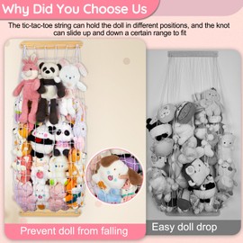 Unicorn Castle Stuffed Animals Storage Wooden Plush Toy Storage Organizer Stuffed Animals Hammock Space Save Stuffed Animals Net Holder Kids Room Decor