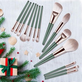 COSLUXE Makeup Brushes, 14 PCS Professional Makeup Brush Set, Advanced Plant Fiber And Solid Wood Brush Handle, Foundation Loose Powder Blush Eye Shadow Brush Kit