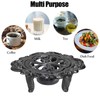 Sumnacon Cast Iron Teapot Warmer Dish Cups Heater Decorative Trivet