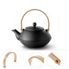 Kichvoe Wooden Teapot Handle Replacement Set 2 Pieces Heat-Resistant Beech