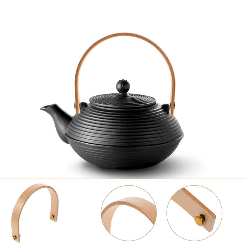 Kichvoe Wooden Teapot Handle Replacement Set 2 Pieces Heat-Resistant Beech