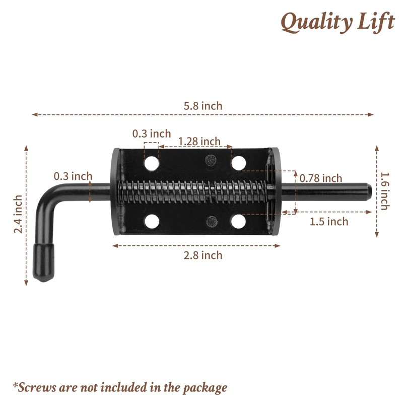 Quality Life Shed Door T-Handle Lock Latch Kit 4-3/4" Stem