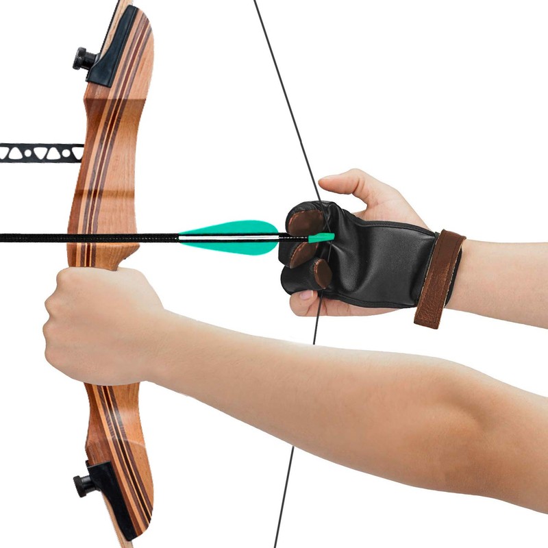 KESHES Archery Glove Finger Tab Accessories - Leather Gloves for