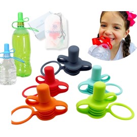 Mommygoo - No Spill Silicone Bottle Top Spout - BPA Free - Bottle Cap Silicone for Toddlers Kids and Adults, Protects Kids Mouth - (Mix - 5 Colors Pack + 1 Exclusive Bag)