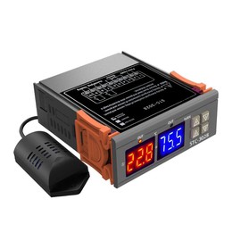 DollaTek Temperature Humidity Controller 220 V 2 Relays STC-3028 with Temperature Humidity Sensor Probe Dual Thermostat Humidity Controller