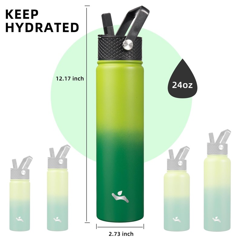 Konokyo Insulated Water Bottle 24oz Stainless Steel Sport Bottles with