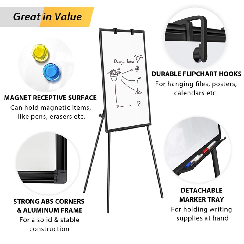 Easel Whiteboard - Magnetic Portable Dry Erase Easel Board 36