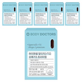 Body Doctors Hypercell RTG (rTG) Omega 3 Premium 29.7g, 30 tablets, 6 units / 바디닥터스 하이퍼셀 알티지(rTG) 오메가3 프리미엄 29.7g, 30정, 6개