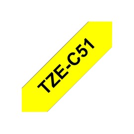 Brother TZeC51 - Fluorescent tape - black on yellow - Roll (2.4 cm x 5 m) - 1 roll(s)