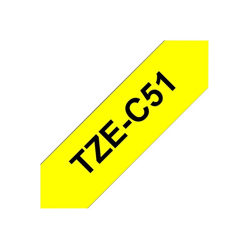 Brother TZeC51 - Fluorescent tape - black on yellow -