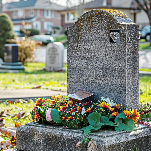 Legacy Honored QR Code Memorial Plaque for Cemetery Headstone –