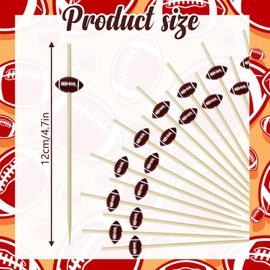 200 Pcs Cocktail Picks,4.7 Inch Toothpicks for Appetizers, Decorative Skewers for Appetizers Drinks Party Fruit Dessert Decoration,Football