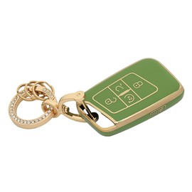 Key Fob Cover for VW with Keychain Soft TPU Car Key Shell Case Protector Compatible with Volkswagen Tiguan Atlas Jetta Passat Golf Alltrack (Green)