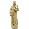 Vintage Saint Francis Statue: Solid Durable Stone with Distressed Texture.