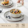 MALACASA Plates and Bowls Sets, 18 Pieces Modern Ceramic Dinnerware