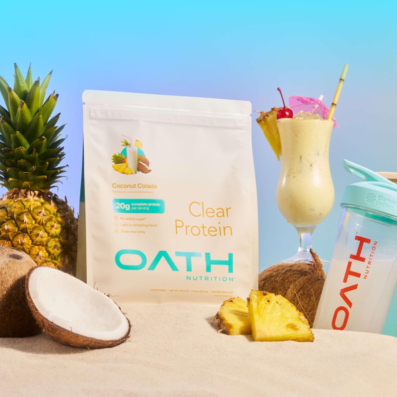 Oath Nutrition Clear Whey Isolate Protein Powder, Coconut Colada, 20g