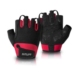 SIMARI Breathable Workout Gloves for Men & Women, Weight Lifting Gloves with Padded, Grip, Full Palm Protection, Gift for Gym Exercise, Cycling, Weightlifting Training, Fitness, Red, Size XL
