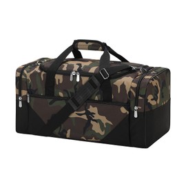 LONALIA Gym Bag Sport Duffle Bag for Men - 21 in Weekender Travel Bag with Trolley Sleeve (Camo)