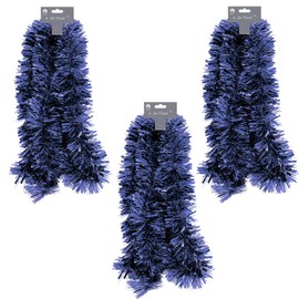 Widdle Gifts 6 Metre Chunky Tinsel Tree Room Christmas Decoration 3 Lengths 2 Metre Tree Decoration (Midnight Blue 3356)