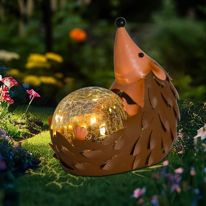 MUMTOP Solar Lantern - Solar Lights Outdoor Waterproof, Hedgehog Solar
