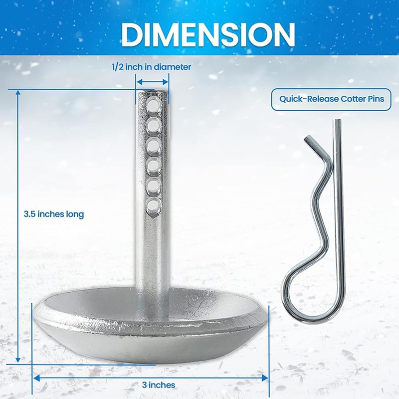2pcs Snow Plow Shoes, Metal Height Adjustable Snow Plow Skid