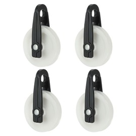 PATIKIL Nylon Clothesline Pulley, 4Pcs 2 Inch Diameter Outdoor Puller Rope Pulley Clothes Line Puller Kit Wire Rope Pulley for Outdoor Clotheslines