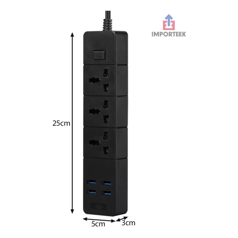Importeek Multicontacto Cargador Barra Usb Supresor Picos Escritorio