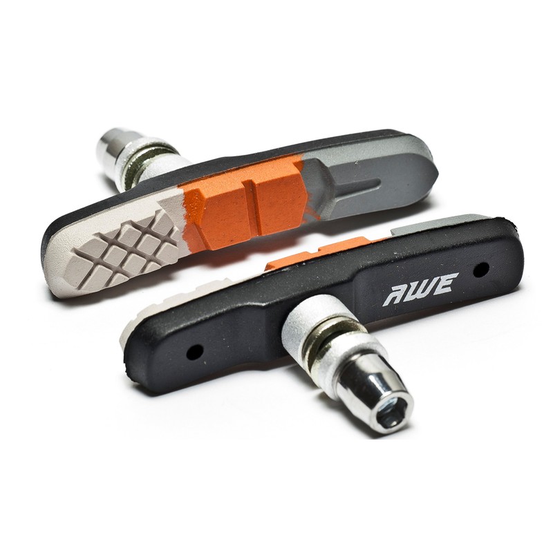 AWE® Triple Contour V Brake Pads Grey/Orange/White 72mm