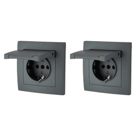 ET-1 Series Flush-Mounted Socket IP44, Plug-In Terminal, All-in-One, Series ET-1, Anthracite