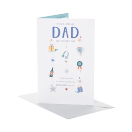 UK Greetings | Father's Day Card for Dad | Card for Dad, Grandad, Husband | Him, Boys, Men | Icons Design | With Envelope | 149x229 mm