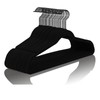 MIZGI Premium All Black Velvet Hangers with Black Hooks (50