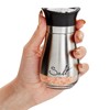 Stainless Steel Salt and Pepper Shaker Set with Glass Bottom,