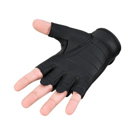 Hugger Men's Weatherlite Leather Fingerless Motorcycle Glove Riding, Driving, Cycling, Weight Lifting