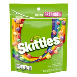 SKITTLES Sours Chewy Candy Bulk, 9 Oz Resealable Bags, 8 Count Bags, Bulk Box